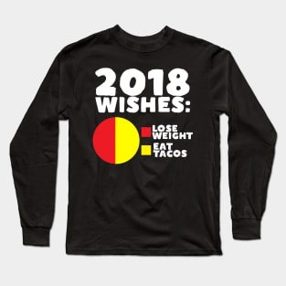 2018 Wishes: Lose Weight Eat Tacos Long Sleeve T-Shirt